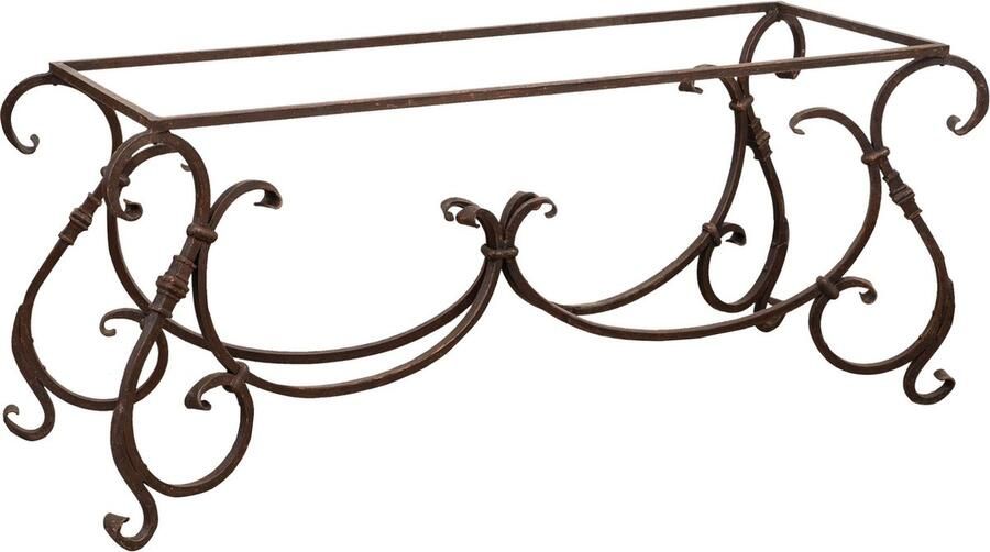 BISCOTTINI Industrieel tafelonderstel Smeedijzeren Tuintafel frame Onderstel voor Eettafel 154x74x60cm Antieke Afwerking