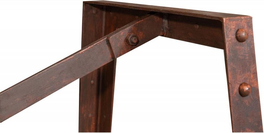BISCOTTINI Industrieel Tafelonderstel voor Eettafel Tuintafel Frame voor Zwaar Blad Antiek Rode Afwerking 146x75x72cm