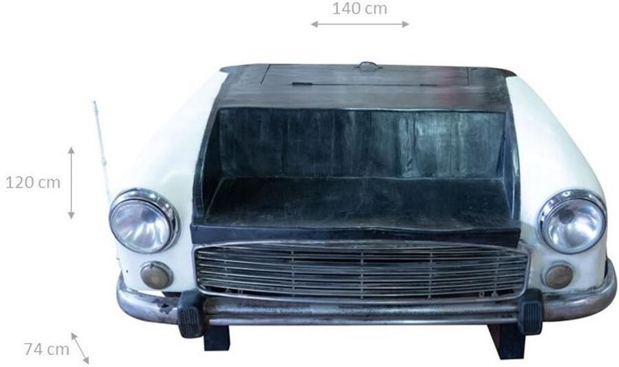 BISCOTTINI Industriële tweezitsbank Retro Sofa Wachtkamerbank 2-zits Multicolor 140x74x120cm