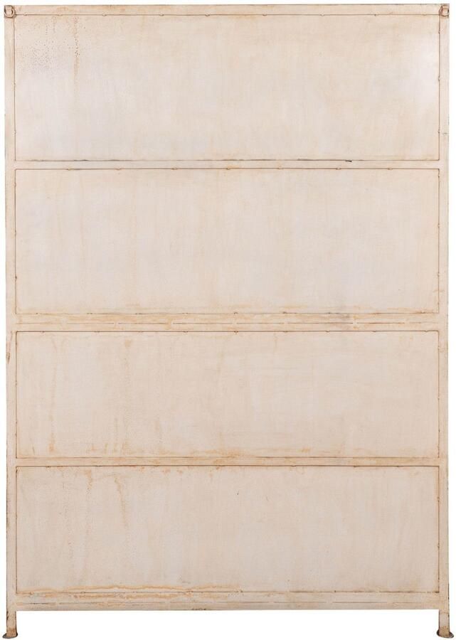 BISCOTTINI Kast in Vintage Industriële stijl met 5 Legplanken en 4 Deuren Metalen Multifunctionele Vakkenkasten 140x41x200cm Antieke Afwerking