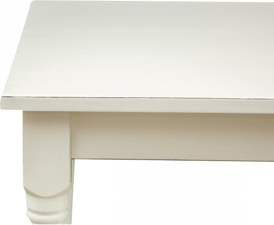 BISCOTTINI Keuken Tafel Eetkamertafel Massief Lindenhout Antiek Witte Afwerking Vierkante Tafel 90x90x78 cm Shabby Chic Stijl