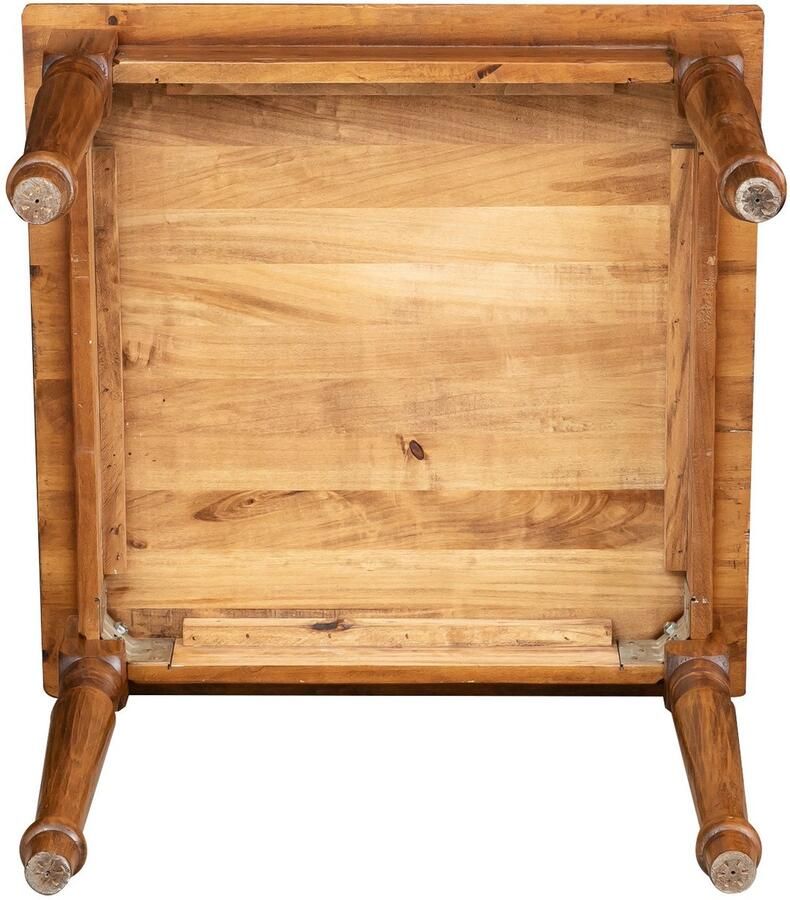 BISCOTTINI Keukentafel Eetkamertafel Massief lindehout Walnoot Afwerking- Vierkante Tafel 90x90x78cm- voor keuken eetkamer woonkamer restaurant