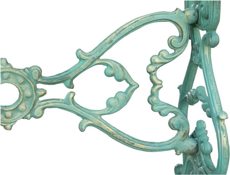 BISCOTTINI Klassiek Gietijzeren tafelonderstel Tuintafel onderstel Stabiele tafelvoet Antiek Groene Afwerking 97x42x71cm