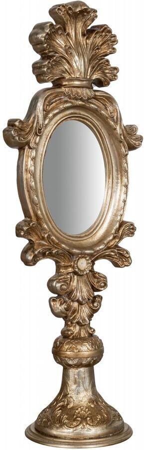 BISCOTTINI Klassieke Staande Spiegel voor Kaptafel Antiek Zilveren Afwerking Gemaakt in Italië 39x28x110cm