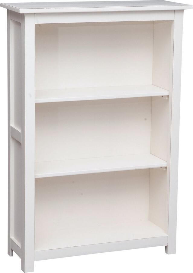 BISCOTTINI Kleine Boekenkast met 3 Legplanken RUSTIEK III Handgemaakte Vitrinekast van Massief Lindehout Natuurlijke Afwerking 98x25x68 cm