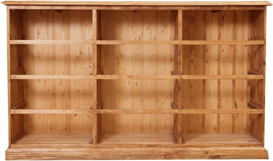 BISCOTTINI Ladekast met 12 laden COUNTRY Dressoir Massief Lindehout Natuurlijke Afwerking 170x40x100 cm Handgemaakte Kast Made in Italy