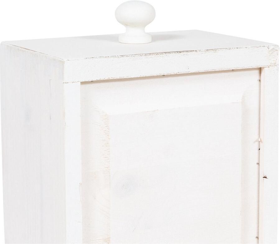 BISCOTTINI Nachtkastje met 5 Laden LANDELIJKE III Handgemaakte Ladekast Massief Lindehout Antiek Wit 51x30x74 cm Klein Opbergkasten