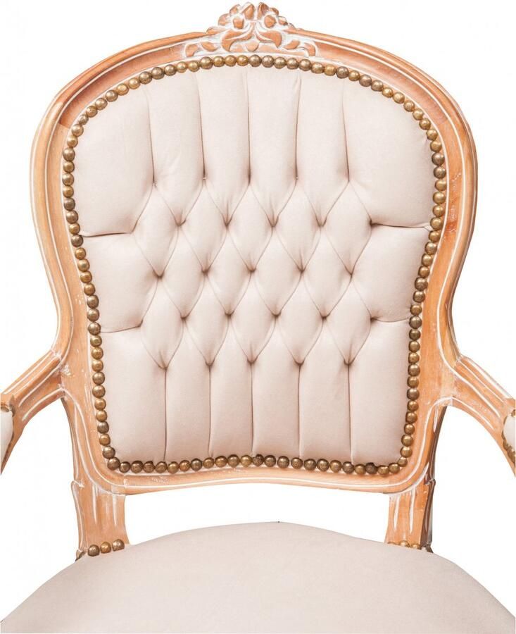 BISCOTTINI Relaxstoel Fauteuil In Lodewijk XVI-Stijl Eetkamerstoel met Armleuning Massief Beukenhout Bordeaux Elegance- Lounge Chair-63x65x100cm - Foto 2