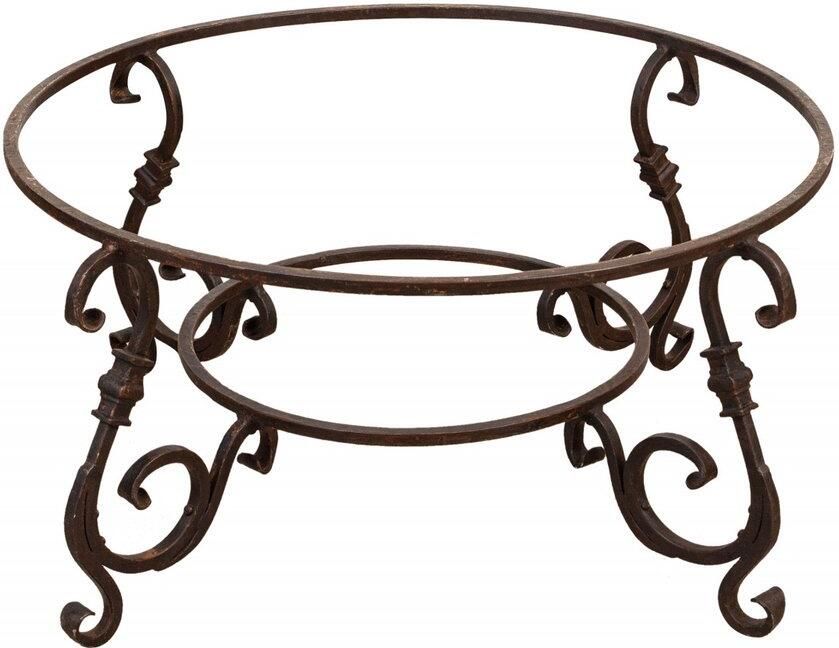 BISCOTTINI Salontafel onderstel Industrieel Tafelonderstel voor Marmeren Blad Ook voor Buiten 100x100x46cm Antieke Afwerking