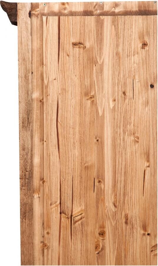 BISCOTTINI Smalle Boekenkast Handgemaakte LANDELIJKE Vitrinekast met 5 Legplanken en 1 Deur Massief Lindehout Natuurlijke Afwerking 40x30x196 cm