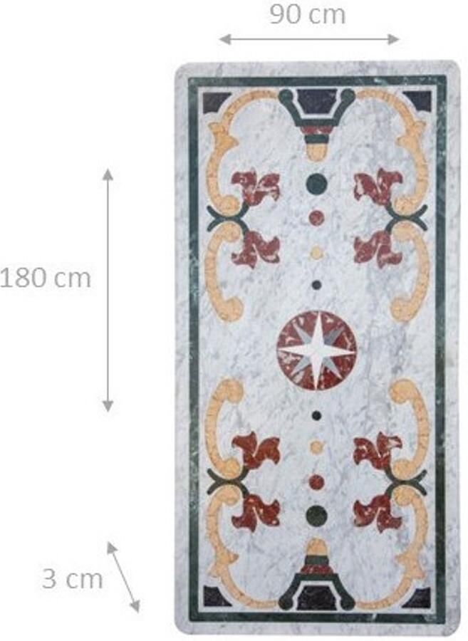 BISCOTTINI Tafelblad In Marmer Loungetafels Massief Carrara Marmer Tuintafelblad 90x180x3 cm Voor Tuin Terras Balkon