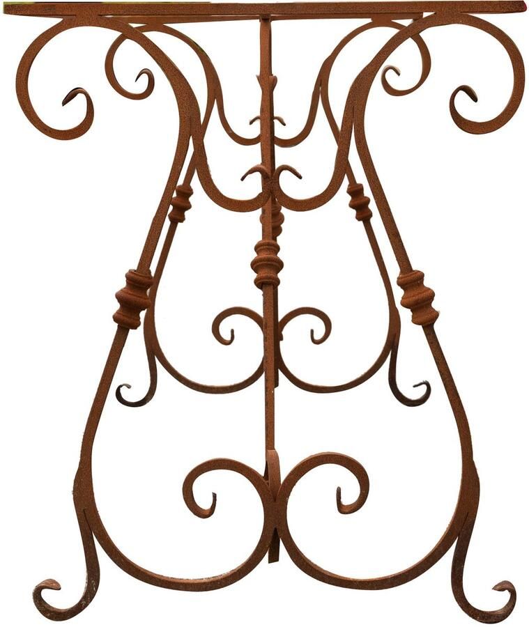 BISCOTTINI Tuintafel onderstel Industrieel Metalen Onderstel voor Eettafel Antiek Rode Afwerking 150x60x72cm