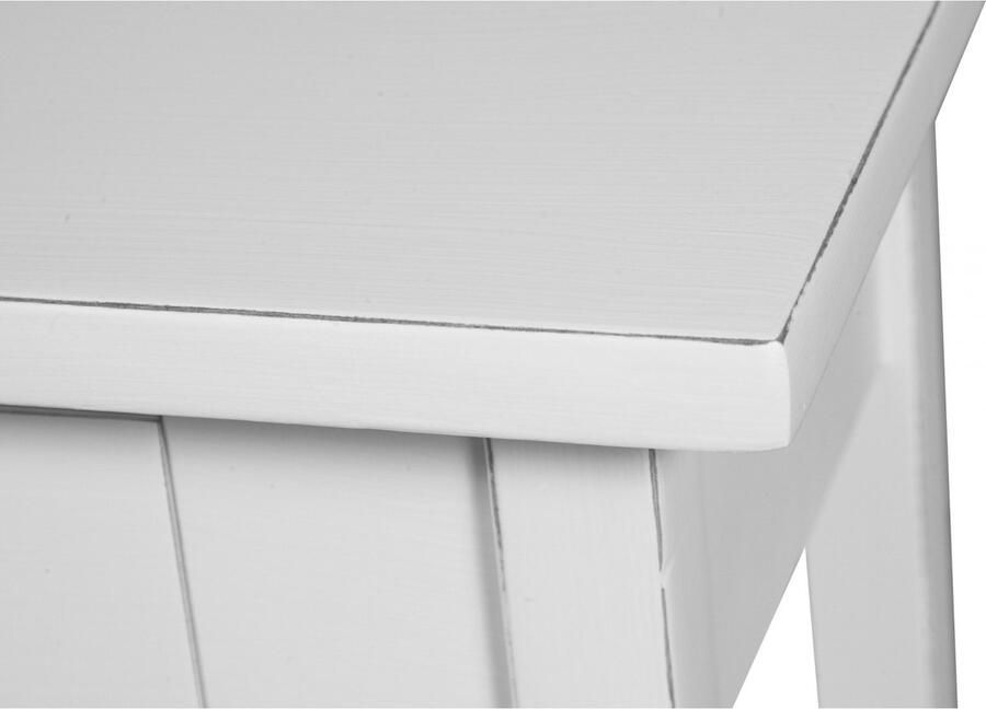 BISCOTTINI Tv-meubel CLASSIC TV Kast van Massief Lindehout Handgemaakt met 2 Laden Antiek Wit 110x40x50 cm Rustieke stijl Bijzettafel