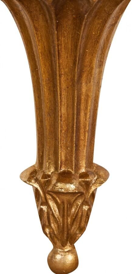 BISCOTTINI Wandplank STRAK Sleutelhouder Zwevend voor Entree Hout Afwerking Antiek Bladgoud Wandrek Handgemaakt 21x11x23 cm Muurplank