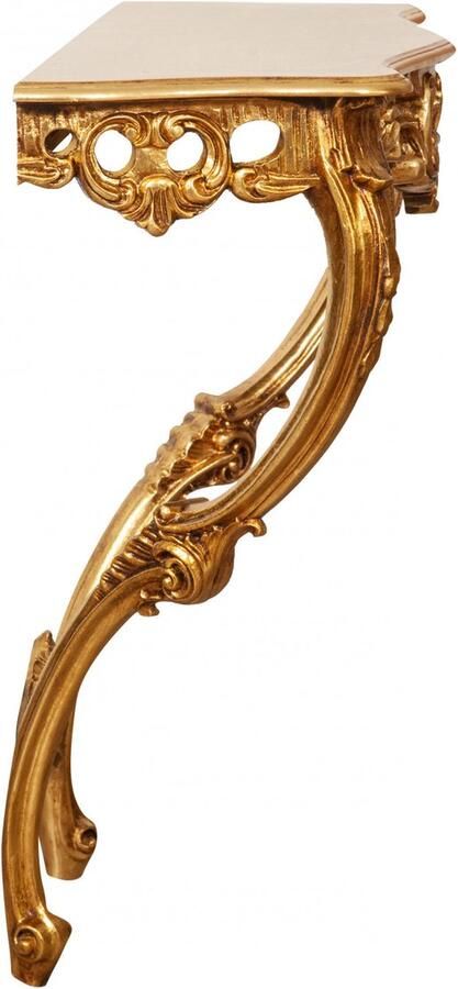 BISCOTTINI Wandtafel LODEWIJK Houten Handgemaakte Console Tafel Bladgoud Afwerking Haltafel 87x33x84 cm voor hal woonkamer kantoor