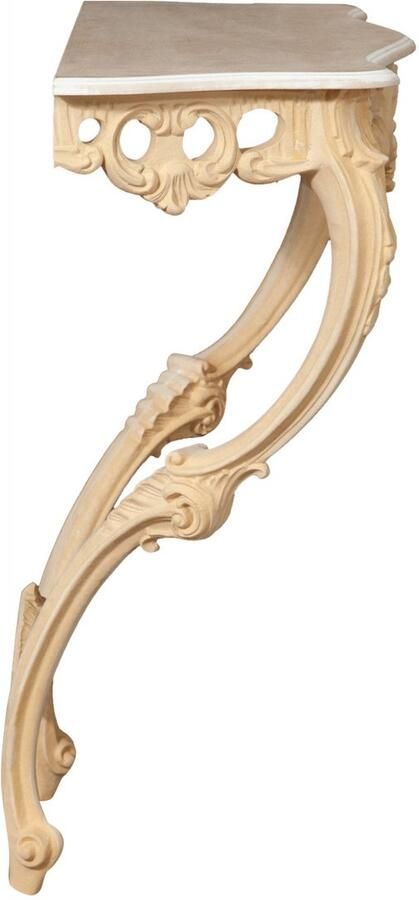 BISCOTTINI Wandtafel LODEWIJK Houten Handgemaakte Console Tafel Onbewerkt Hout Afwerking Haltafel 87x33x84 cm voor hal woonkamer kantoor