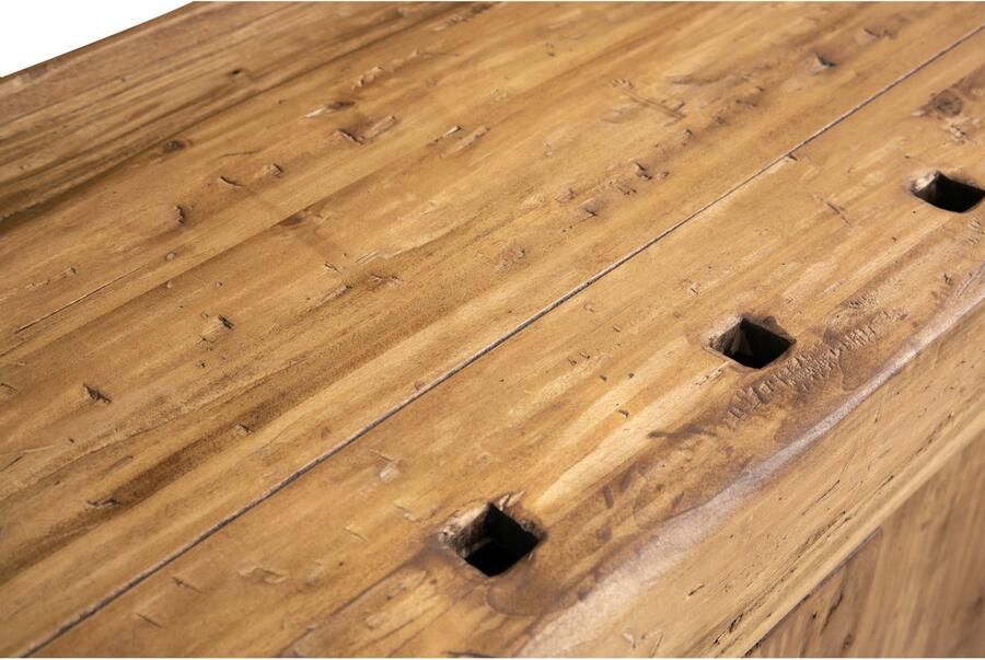 BISCOTTINI Werkbank Werktafel Massief Lindenhout Natuurlijke Afwerking Hoge Tafel 184x74x92 cm Voor Creatieve En Functionele Ruimtes