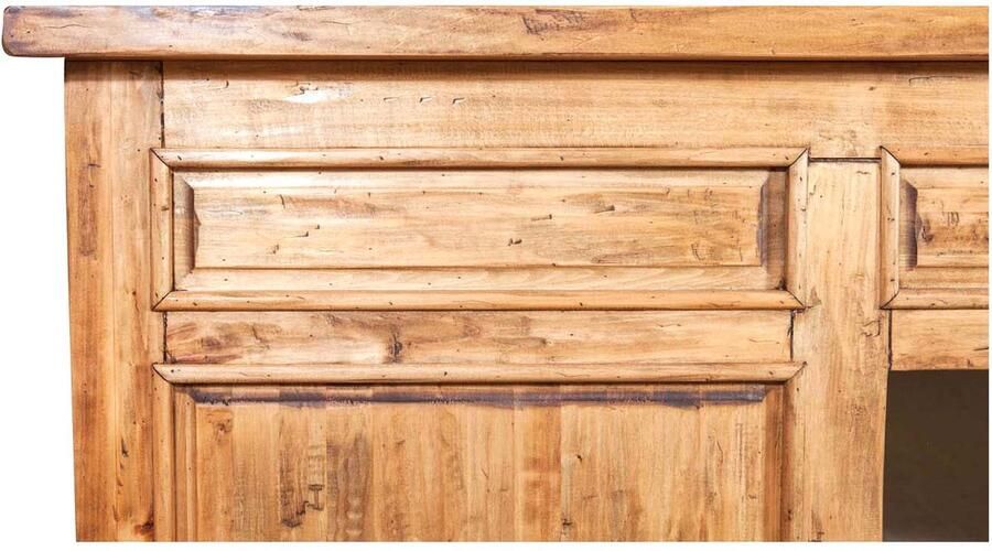 BISCOTTINI Werkbank Werktafel Massief Lindenhout Natuurlijke Afwerking Hoge Tafel 300x90x97 cm Voor Atelier Of Keuken