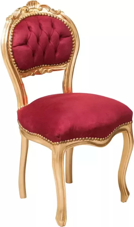 BISCOTTINI copy of Franse stoel in Louis XVI-stijl in massief GOUD ROOD beukenhout
