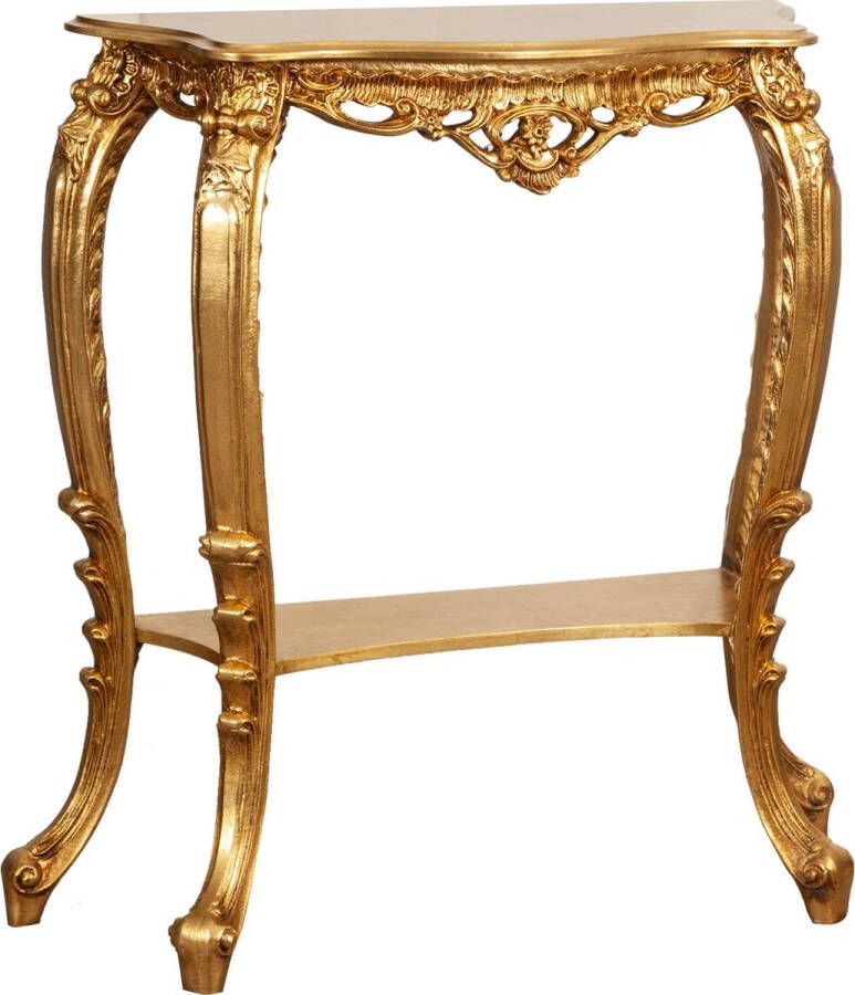 BISCOTTINI copy of HOUTEN CONSOLE ANTIQUED GOUD BLAD AFWERKING GEMAAKT IN ITALIË