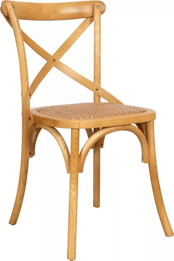 BISCOTTINI copy of Thonet stoel in massief essen en rotan zitting in eiken afwerking 46x42x86 cm