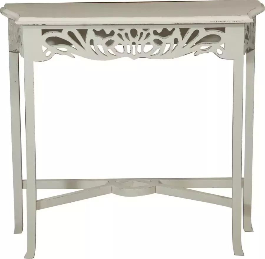 BISCOTTINI Elisa console in massief hout met antiek witte afwerking 80x27x75 cm