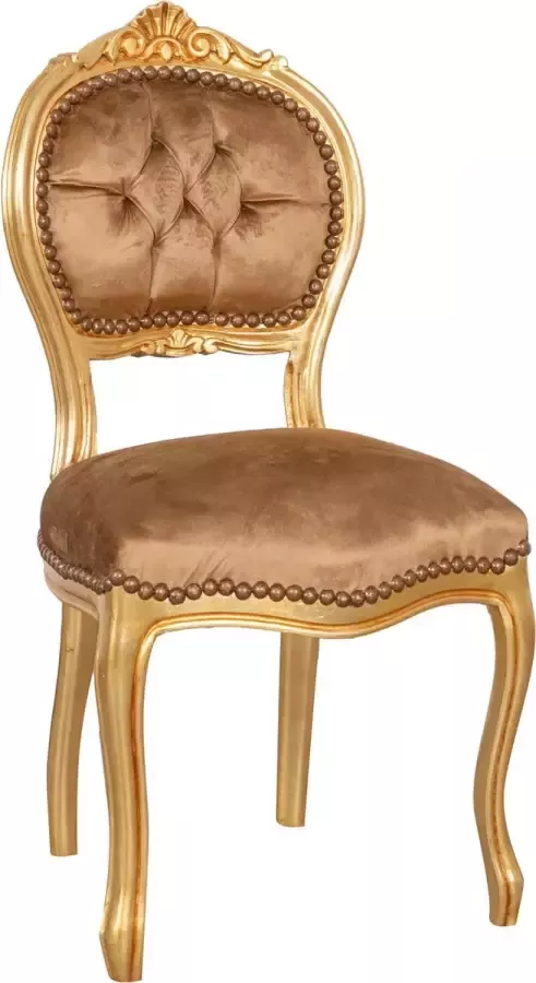 BISCOTTINI Franse Louis XVI stijl fauteuil in massief beukenhout met gouden afwerking