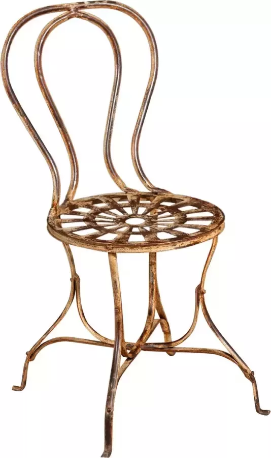 BISCOTTINI GEBREIDE STRIJKIJZERSTOEL MET ANTIQUED CREAM FINISH