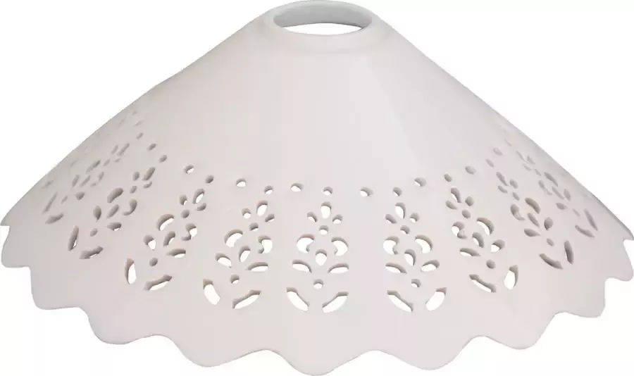 BISCOTTINI Geperforeerde witte keramiek lampenkap plaat diam. 30x12 cm