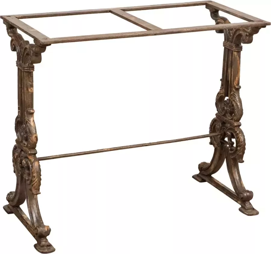 BISCOTTINI Planksteun FLORA Muurplank van Gietijzer Antiek Wit Wandrek 59x8x45 cm voor landelijke industriële interieurs Plankdrager