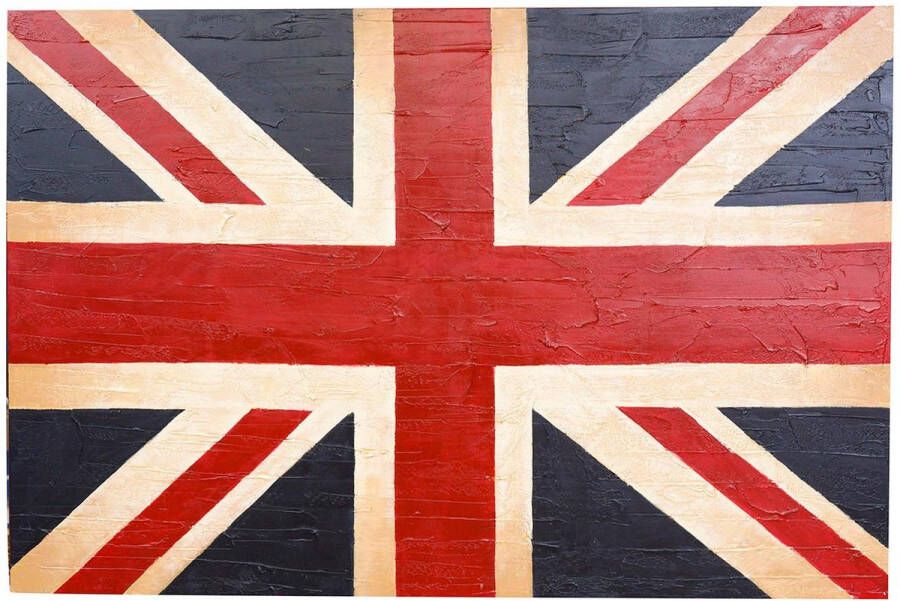 BISCOTTINI Handgeschilderde olieverf op doek UK FLAG 150