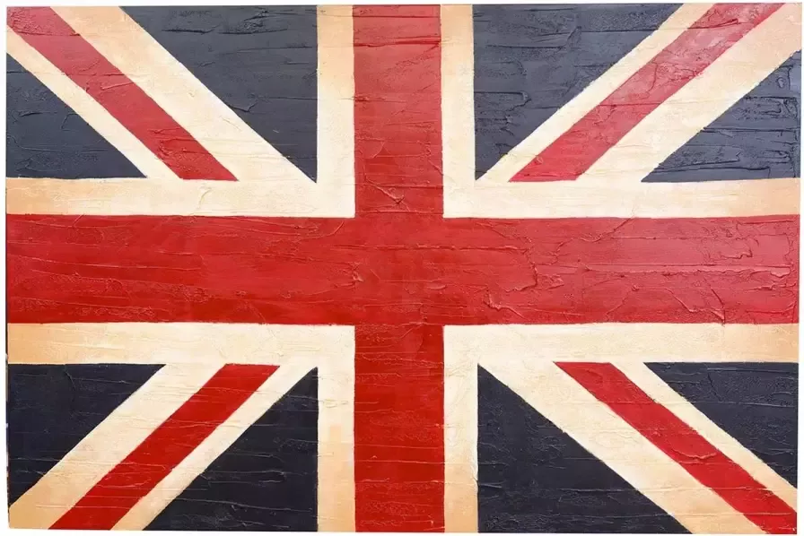 BISCOTTINI Handgeschilderde olieverf op doek UK FLAG 150