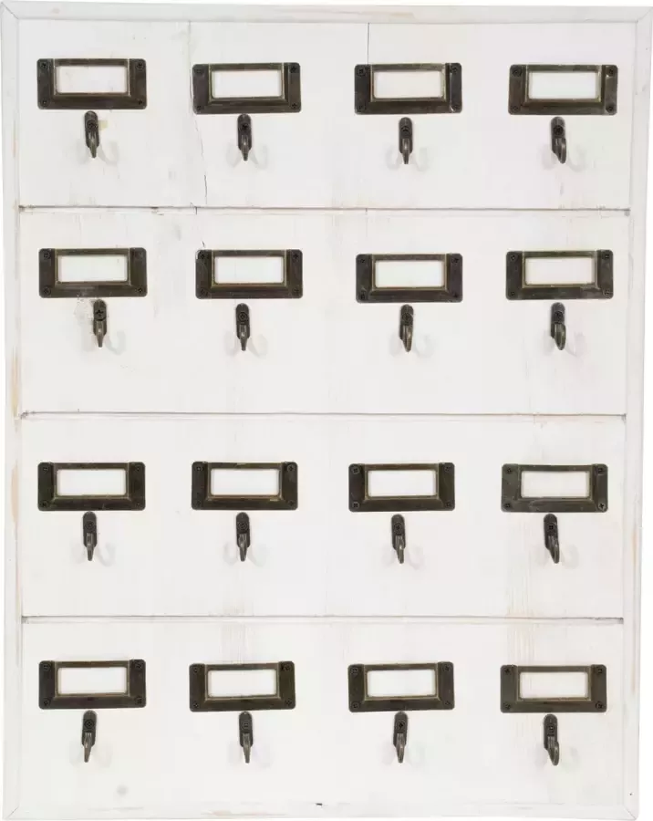 BISCOTTINI Houten sleutelhanger in antiek witte afwerking L37xPR5xH47 cm