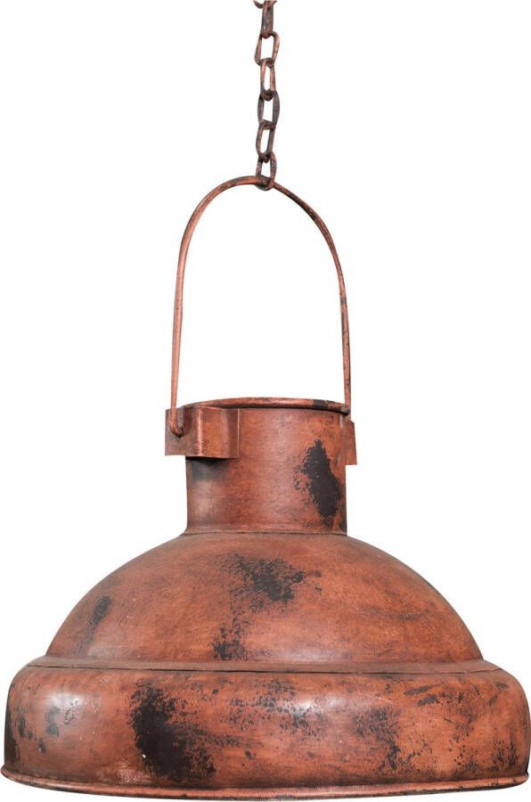 BISCOTTINI Industriële hanglamp niet geëlektrificeerd L33xPR33xH24 cm in ijzer met antiek oranje finish