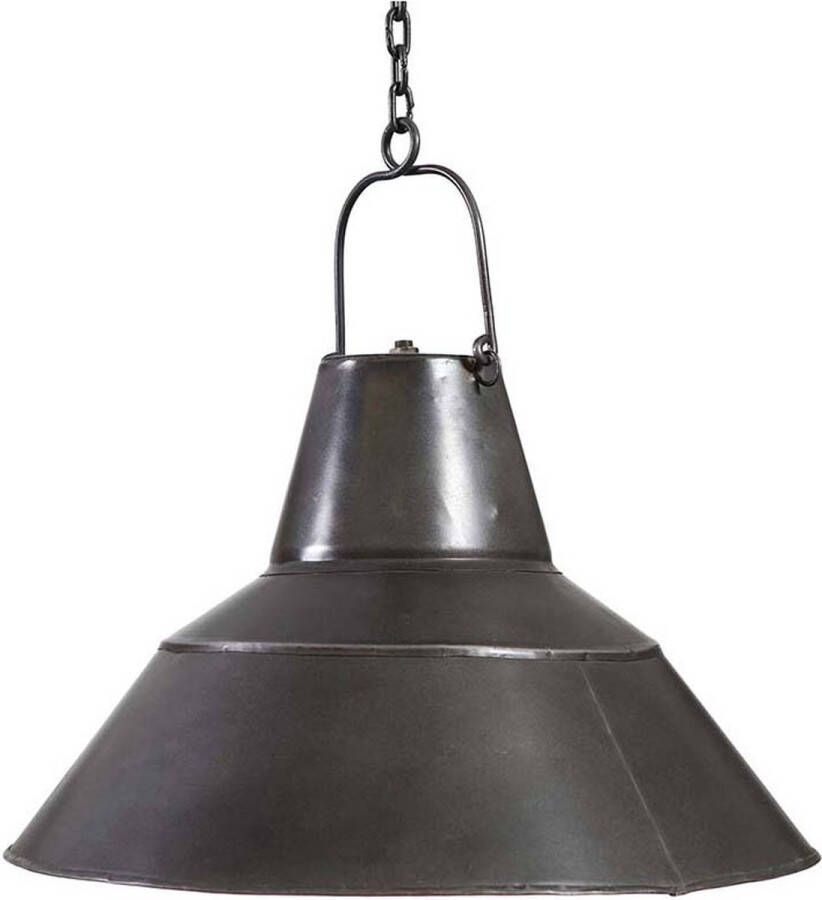 BISCOTTINI Industriële hanglamp niet geëlektrificeerd L40xPR40xH24 cm in ijzer met zwarte antiek finish