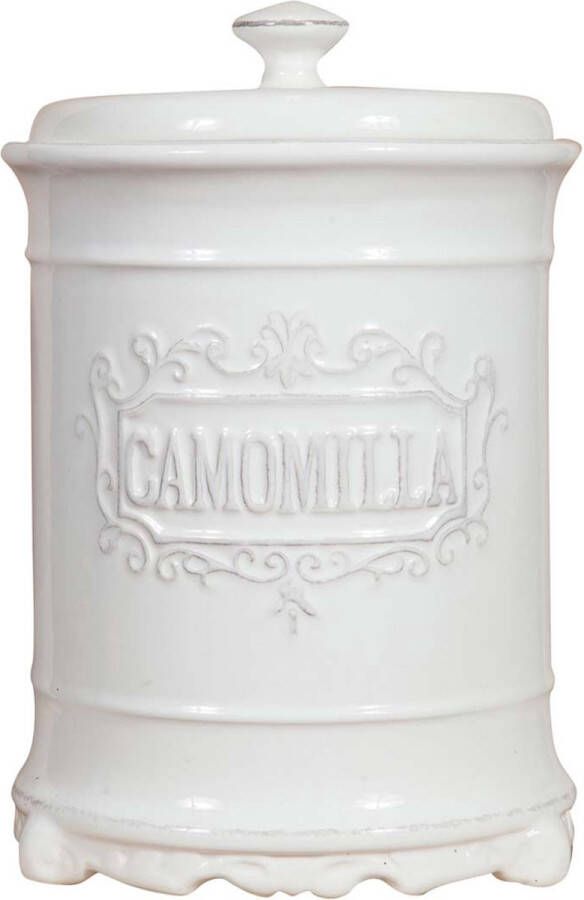 BISCOTTINI KAMILLE pot in wit Shabby porselein L16xPR16xH24 5 cm