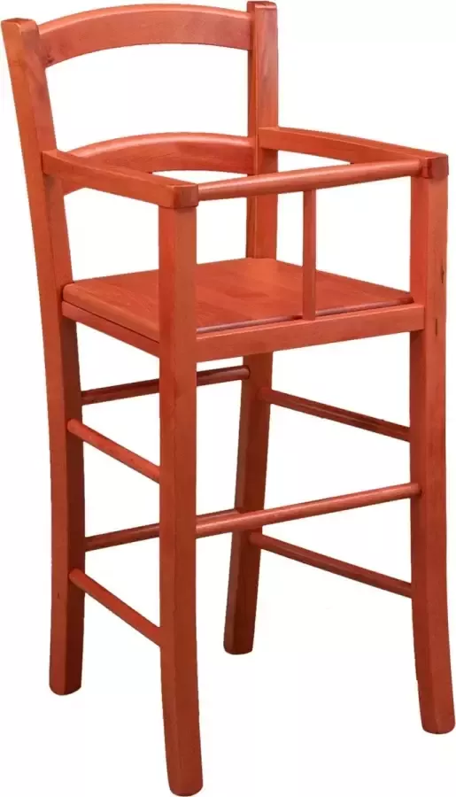 BISCOTTINI Kinderstoel van massief beukenhout met rood gelakte afwerking L46xPR46xH91 cm Made in Italy