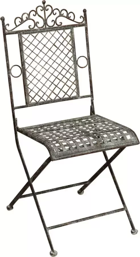 BISCOTTINI Ijzeren stoel96x49x41 cm Metalen tuinstoelen Metalen stoel Tuinstoel antiek ijzer Tuin- en balkonstoelen Metalen tuinstoel