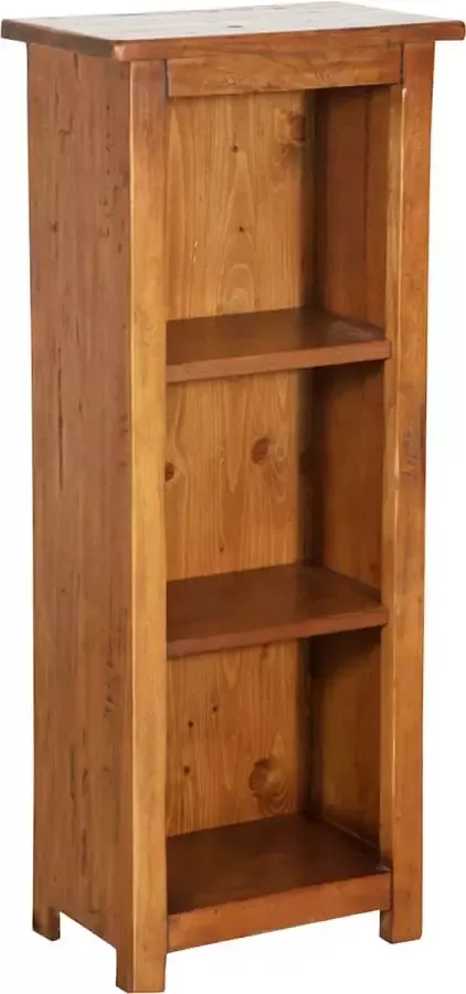 BISCOTTINI Kleine landelijke boekenkast in massief lindehout notenhout afwerking L40xPR25xH98 cm. Gemaakt in Italië