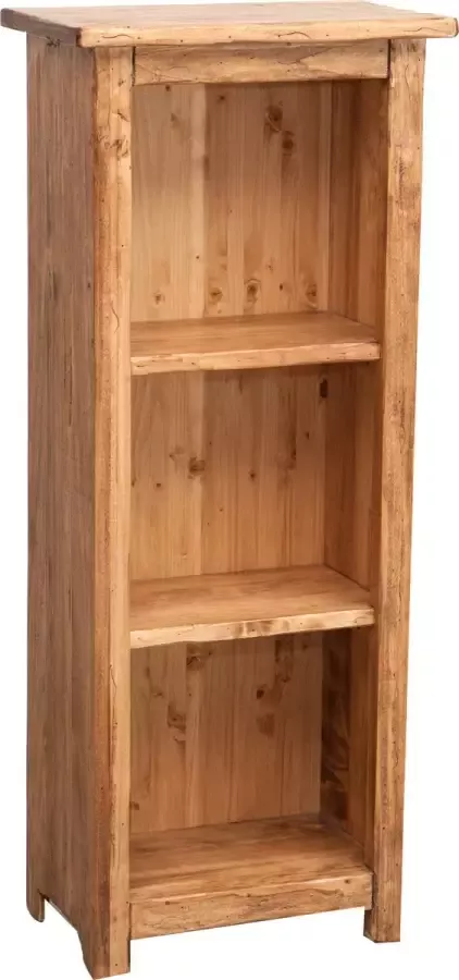 BISCOTTINI Kleine landelijke boekenkast van massief lindehout met natuurlijke afwerking L40xPR25xH98 cm. Gemaakt in Italië