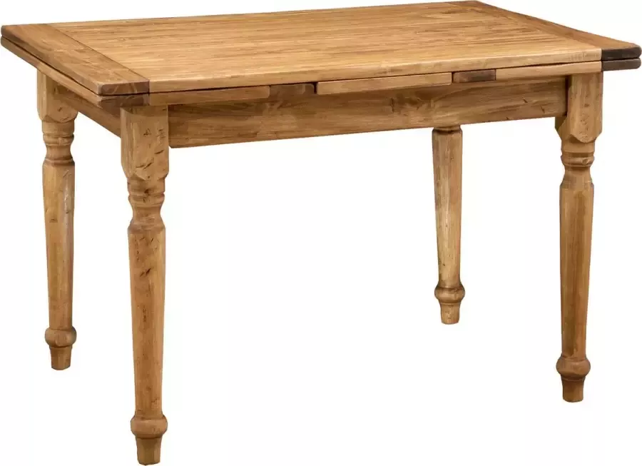 BISCOTTINI Landelijke uitschuifbare tafel in massief linde L120xPR80xH80 cm. Gemaakt in Italië