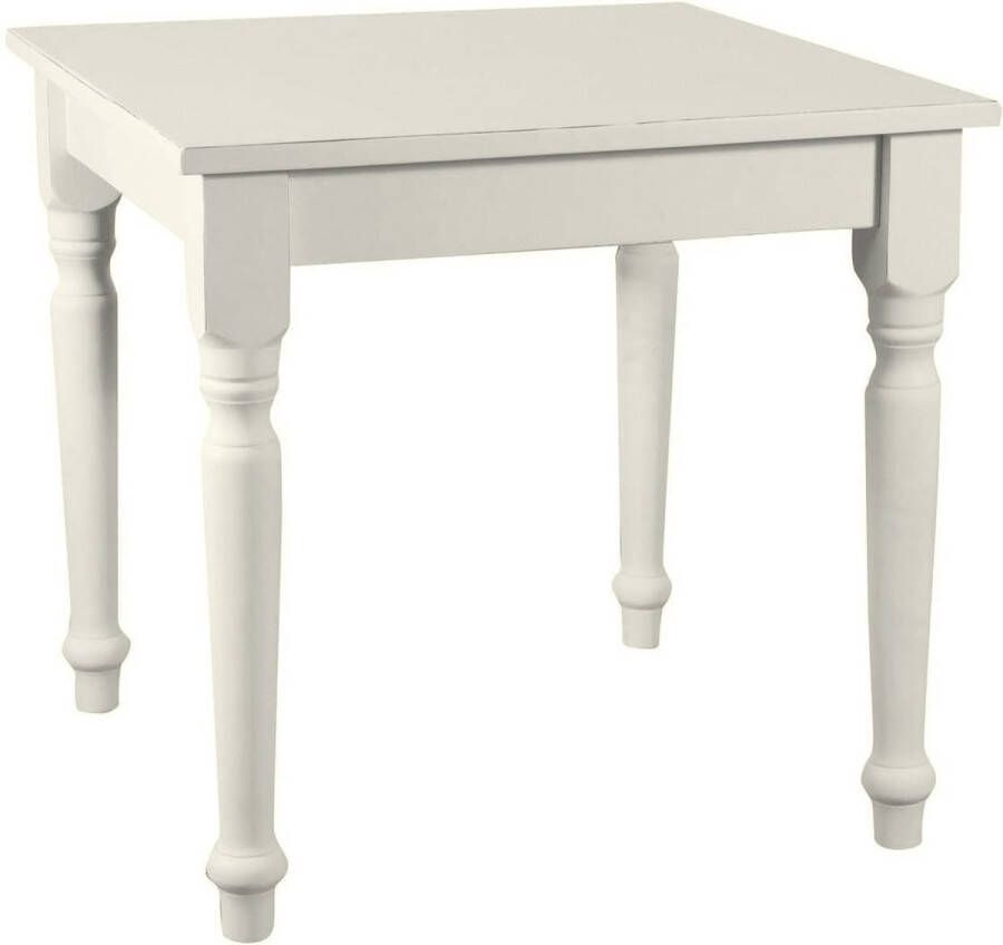 BISCOTTINI Landelijke vaste tafel in massief lindehout met antiek witte afwerking L80xPR80xH78 cm. Gemaakt in Italië