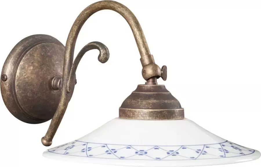 BISCOTTINI Landelijke wandlamp in verouderd messing gietwerk L30XPR21XH15 cm Gemaakt in Italië