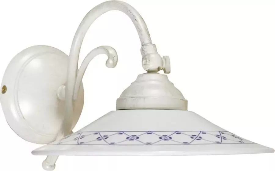 BISCOTTINI Landelijke wandlamp in verouderd wit gepatineerd messing gietwerk L30XPR21XH18 cm Gemaakt in Italië