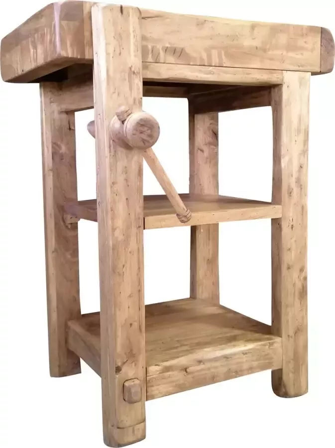 BISCOTTINI Landelijke werkbank in massief lindenhout natuurlijke afwerking Made in Italy