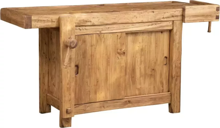 BISCOTTINI Landelijke werkbank in massief lindenhout natuurlijke afwerking Made in Italy