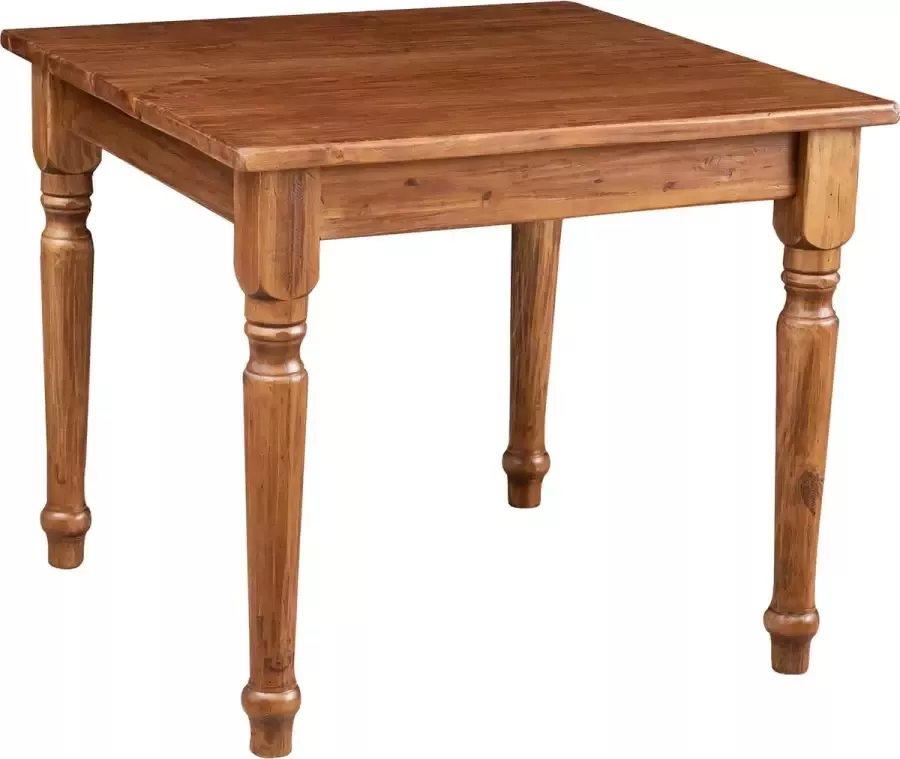 BISCOTTINI Keukentafel Eetkamertafel Massief lindehout Walnoot Afwerking- Vierkante Tafel 90x90x78cm- voor keuken eetkamer woonkamer restaurant - Foto 2