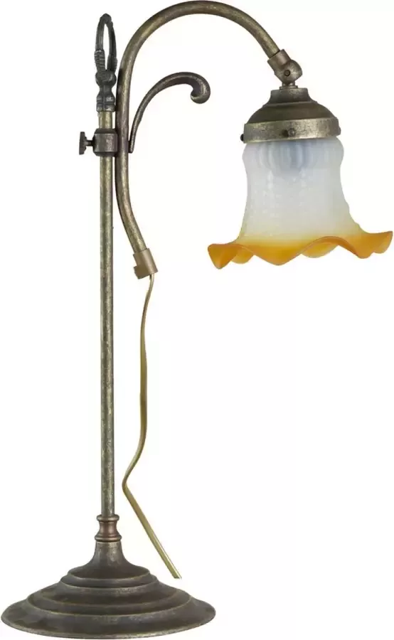 BISCOTTINI Liberty-stijl tafellamp in verouderd messing gietstuk L30XPR15XH43 cm Gemaakt in Italië