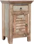 BISCOTTINI Massief gerecycled houten nachtkastje antiek afgewerkt - Thumbnail 1