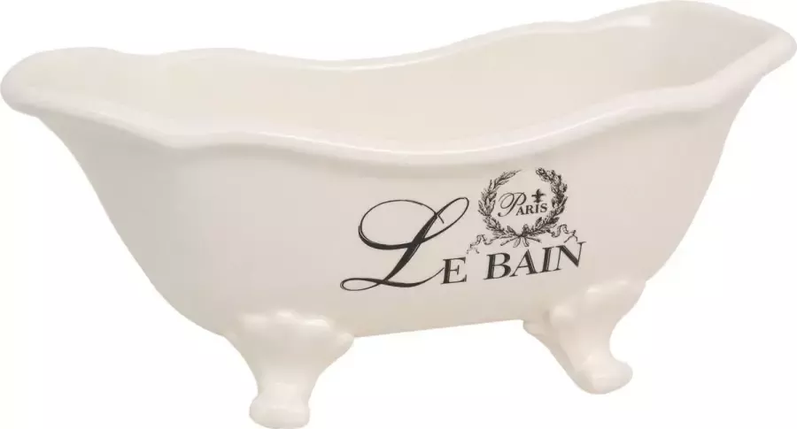 BISCOTTINI Multifunctionele container in wit porselein met decoratie Le Bain Paris L25.6xPR12.7xH11.5 cm